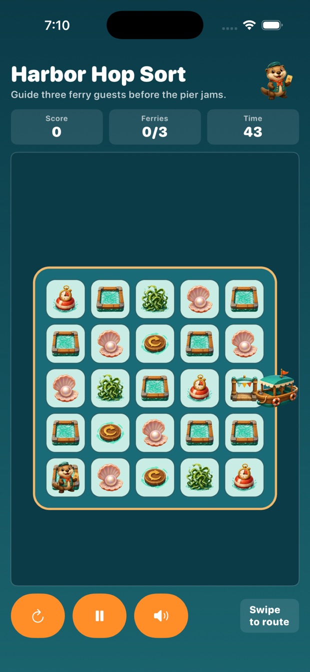 Harbor Hop Sort app screenshot