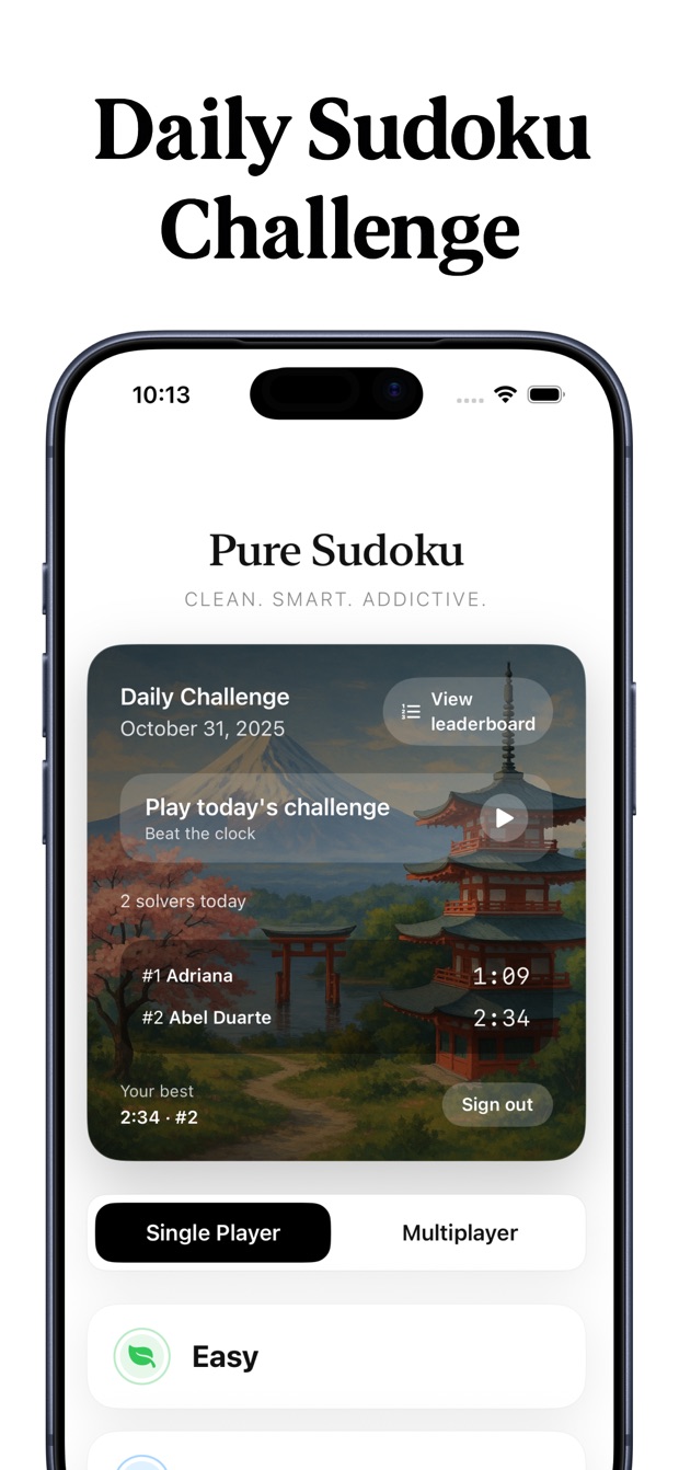 Pure Sudoku: Puzzle app screenshot